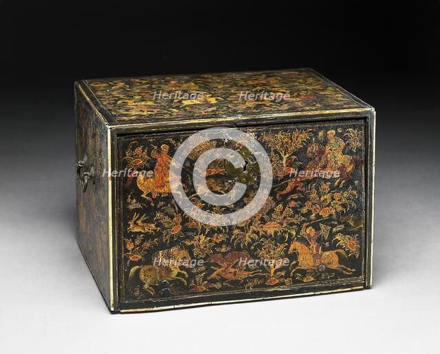 Writing cabinet decorated with hunting scenes, early 17th century. Artist: Unknown.