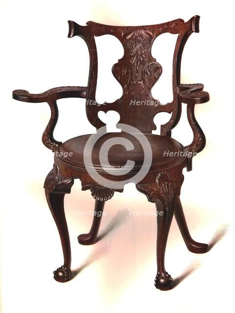 Writing chair, 1906. Artist: Shirley Slocombe.