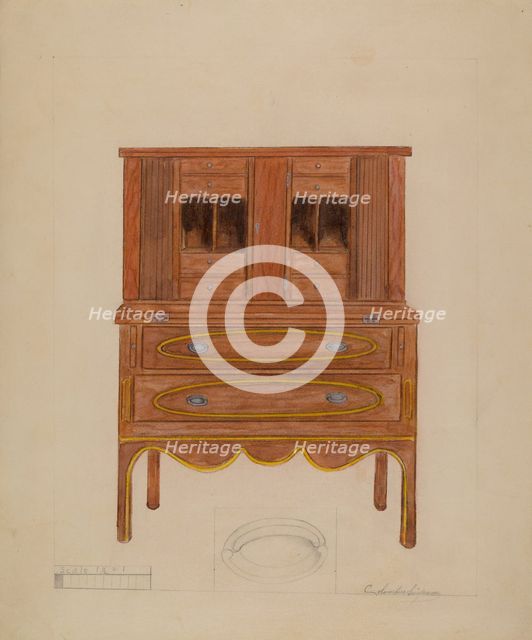 Writing Desk, 1935/1942. Creator: Columbus Simpson.