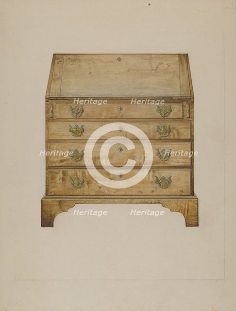 Writing Desk, 1935/1942. Creator: Robert Birrell.