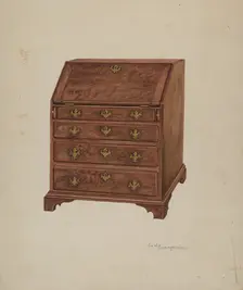 Writing Desk, 1937. Creator: Carl Buergerniss