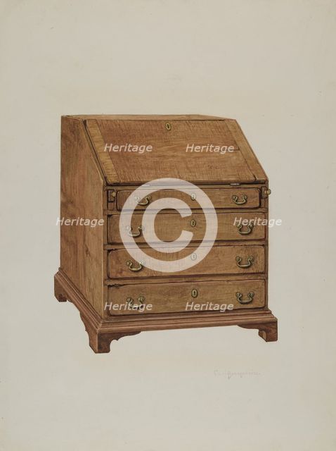 Writing Desk, 1939. Creator: Carl Buergerniss.