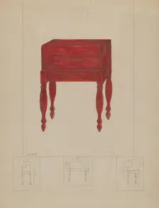 Writing Desk and Table, 1935/1942. Creator: Henry Meyers