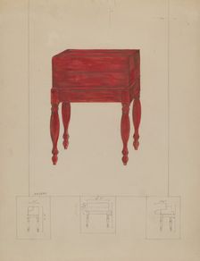 Writing Desk and Table, 1935/1942. Creator: Henry Meyers