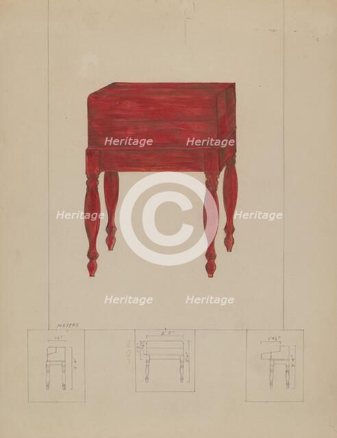 Writing Desk and Table, 1935/1942. Creator: Henry Meyers.