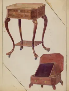Writing or Sewing Table, 1936. Creator: Frank Wenger