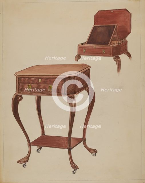 Writing or Sewing Table, c. 1936. Creator: Frank Wenger.