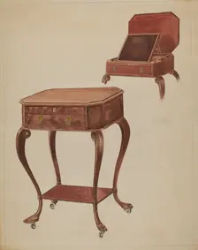 Writing or Sewing Table, c. 1936. Creator: Frank Wenger