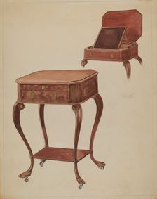 Writing or Sewing Table, c. 1936. Creator: Frank Wenger