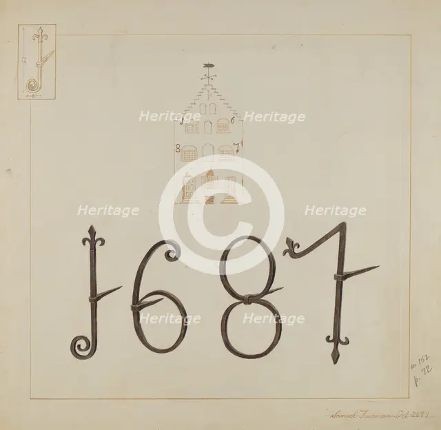 Wrought Iron Numerals, c. 1937. Creator: Samuel Fineman.
