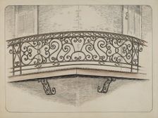 Wrought Iron Balcony, c. 1936. Creator: Al Curry