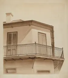 Wrought Iron Balcony Rail, c. 1936. Creator: Al Curry