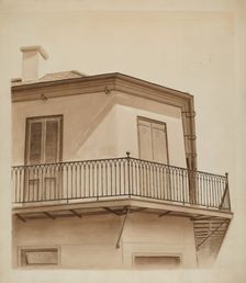 Wrought Iron Balcony Rail, c. 1936. Creator: Al Curry