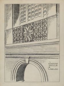 Wrought Iron Balcony Rail, c. 1936. Creator: Al Curry