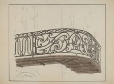 Wrought Iron Balcony Rail, c. 1936. Creator: Lucien Verbeke