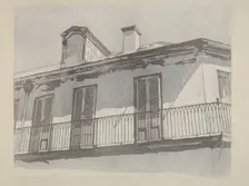 Wrought Iron Balcony Railing, c. 1936. Creator: Arelia Arbo