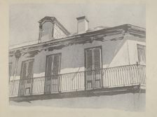 Wrought Iron Balcony Railing, c. 1936. Creator: Arelia Arbo