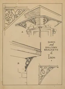 Wrought Iron Brackets, c. 1936. Creator: Al Curry