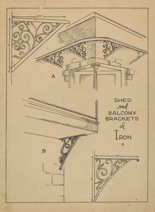 Wrought Iron Brackets, c. 1936. Creator: Al Curry