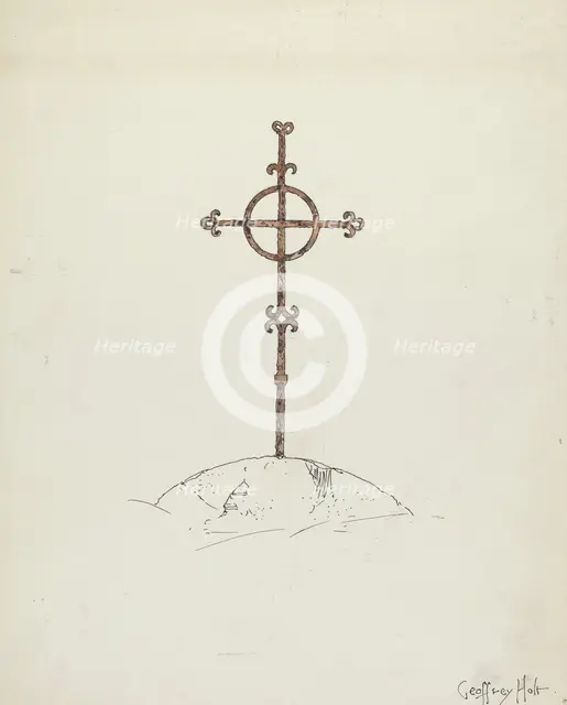 Wrought Iron Cross, 1935/1942. Creator: Geoffrey Holt.