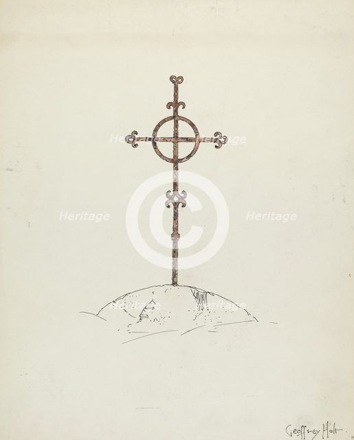 Wrought Iron Cross, 1935/1942. Creator: Geoffrey Holt.