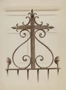 Wrought Iron Cross, 1935/1942. Creator: Unknown