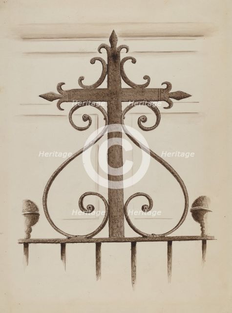 Wrought Iron Cross, 1935/1942. Creator: Unknown.