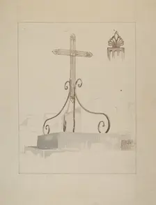 Wrought Iron Cross, c. 1936. Creator: Arelia Arbo