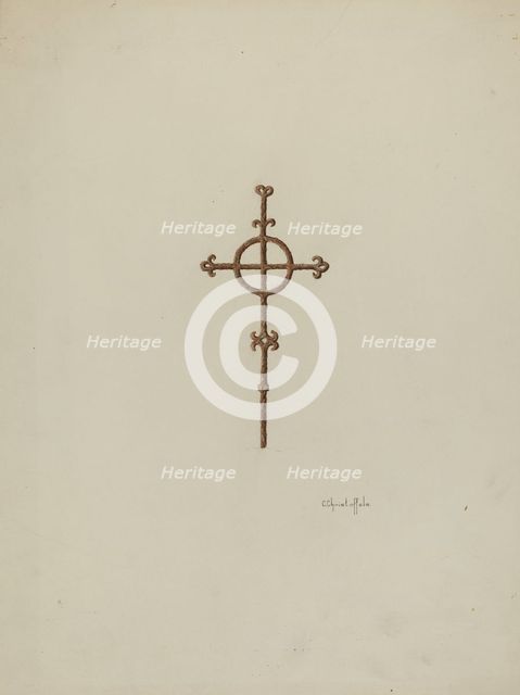 Wrought Iron Cross, Campanario, c. 1936. Creator: Cornelius Christoffels.