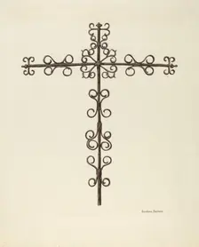 Wrought Iron Cross (Restored), c. 1938. Creator: Gordena Jackson