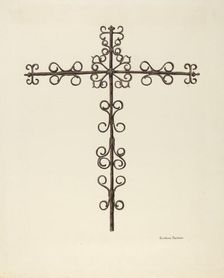 Wrought Iron Cross (Restored), c. 1938. Creator: Gordena Jackson