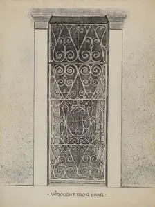 Wrought Iron Door, c. 1936. Creator: Al Curry