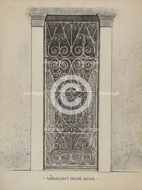 Wrought Iron Door, c. 1936. Creator: Al Curry.