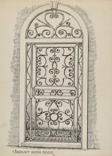 Wrought Iron Door, c. 1936. Creator: Al Curry