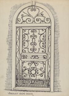 Wrought Iron Door, c. 1936. Creator: Al Curry