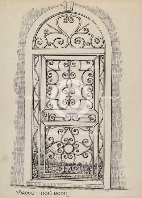 Wrought Iron Door, c. 1936. Creator: Al Curry.
