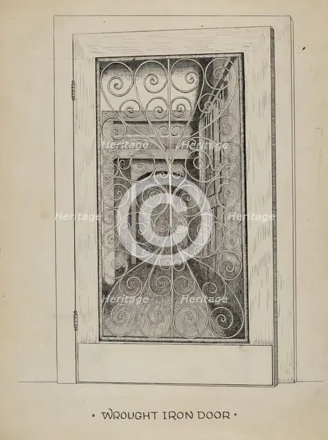 Wrought Iron Door, c. 1936. Creator: Ray Price.
