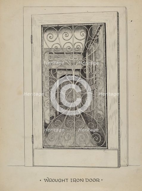 Wrought Iron Door, c. 1936. Creator: Ray Price.