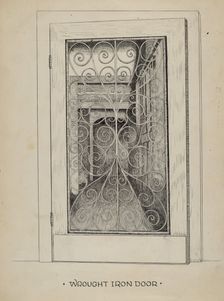 Wrought Iron Door, c. 1936. Creator: Ray Price