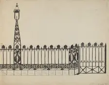 Wrought Iron Fence, 1935/1942. Creator: David P. Willoughby