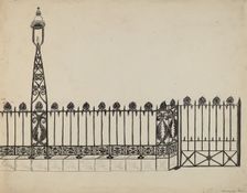 Wrought Iron Fence, 1935/1942. Creator: David P. Willoughby