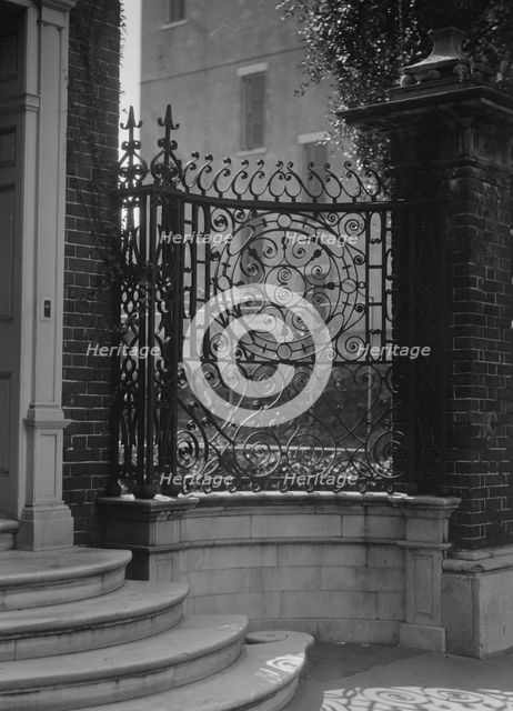 Wrought iron fence of the George Edwards House, 14 Laguerre [i.e. Legare Street]..., c1920-c1926. Creator: Arnold Genthe.