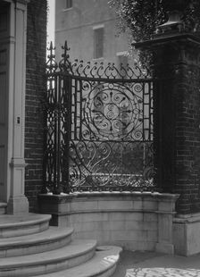 Wrought iron fence of the George Edwards House, 14 Laguerre [i.e. Legare Street]..., c1920-c1926. Creator: Arnold Genthe