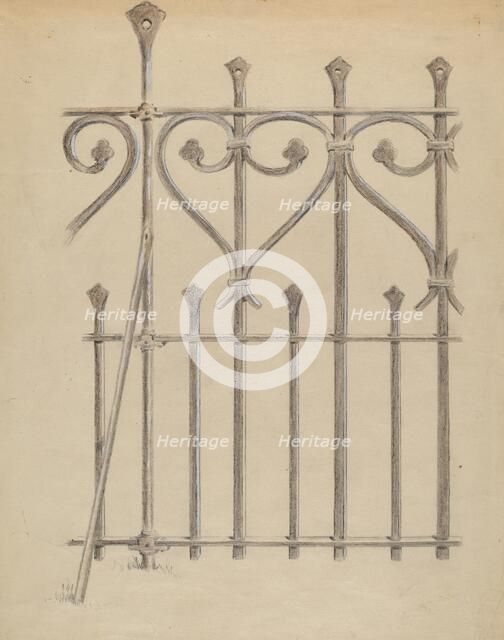 Wrought Iron Fence, c. 1936. Creator: Francis Law Durand.
