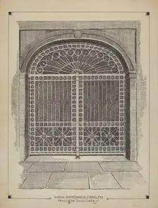 Wrought Iron Gate, c. 1936. Creator: Al Curry