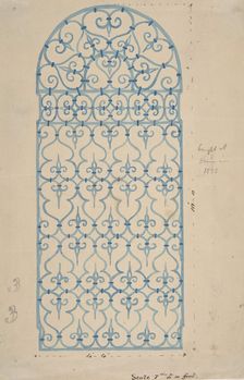 Wrought Iron Gate Design (recto), Sketches for Bracket (verso), 1870-1900. Creator: Anon