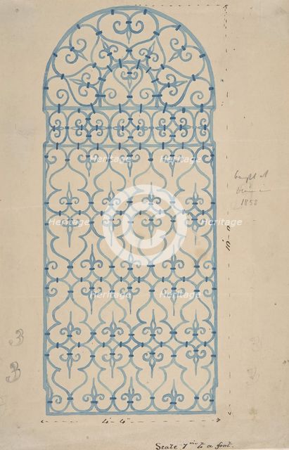 Wrought Iron Gate Design (recto), Sketches for Bracket (verso), 1870-1900. Creator: Anon.