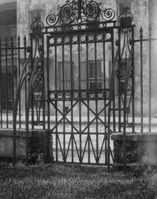 Wrought iron gate, New Orleans or Charleston, South Carolina, between 1920 and 1926. Creator: Arnold Genthe