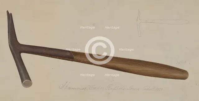 Wrought Iron Hammer, c. 1938. Creator: George C. Brown.
