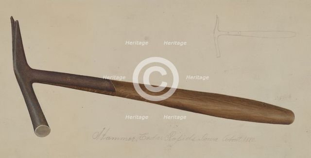 Wrought Iron Hammer, c. 1938. Creator: George C. Brown.